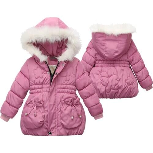 2 3 4 Year Winter Baby Girls Jacket Autumn And Winter Hooded Zipper Cute Christmas Coat Keep Warm Birthday Outerwear Kid Clothes