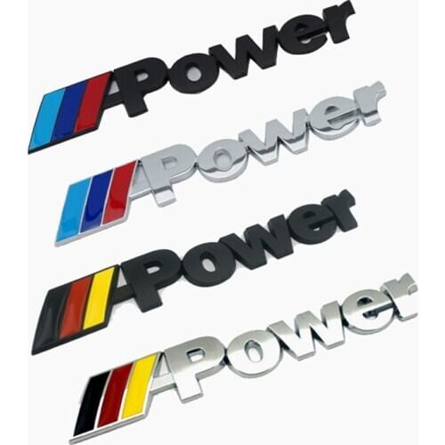 1Pcs 3D Metal Car Sticker Power Motorsport Emblem Badge Accessories For BMW E30 E34 E36 E39 E46 E60 E87 E90 E91 E92 X1X5 X6 X7