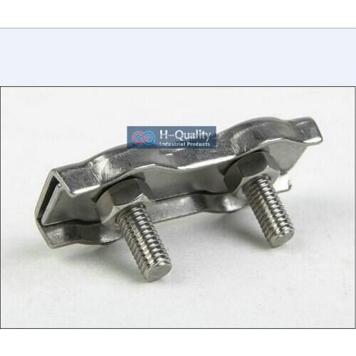 10PCS/LOT M8 AISI304 Stainless Steel Duplex Wire Rope Clip Of High Polished Surface