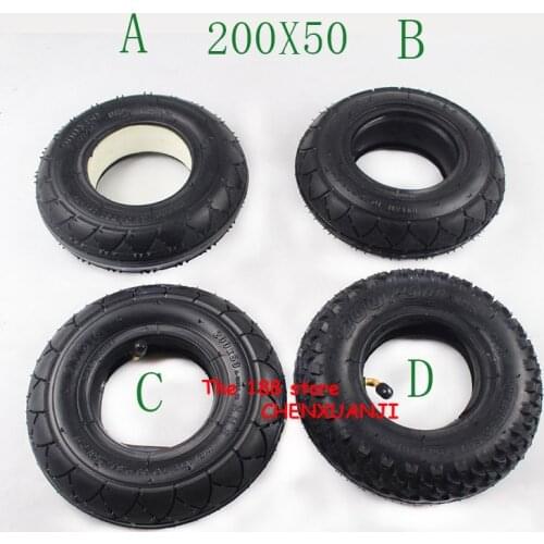 4 types 8" 200x50 tire include solid/foam filled and tube and tyre include For Electic Scooter Motorcycle ATV Moped Parts