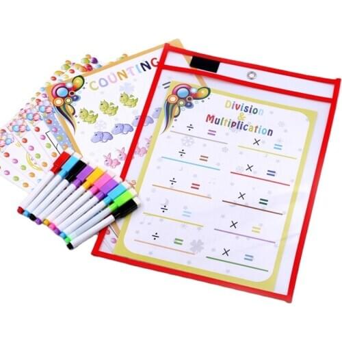 A4 Magic Book Rewritable File Bag Graffiti Transparent Reusable Teaching Aids Learning Copying And Practicing Dry Erase File Bag
