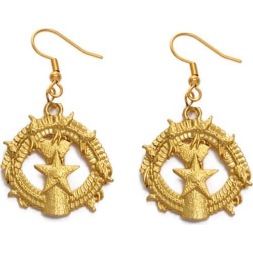 Anniyo Mariana Islands Flag Earrings Guam Saipan Tinian Island and Rota Island Silver Color/Gold Color Jewelry #246306