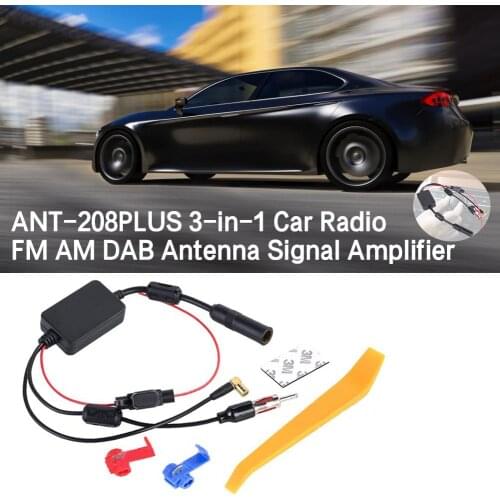 Car Stereo Radio FM/AM Signal Aerial Amplified Antenna ANT-208PLUS 3-in-1 Car Radio FM AM DAB Antenna Signal Amplifier