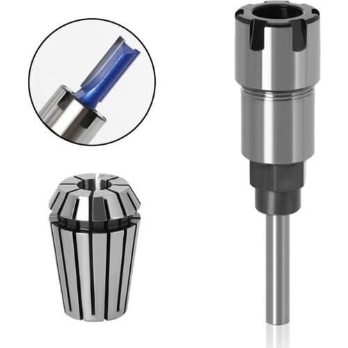 1/4 Inch Collet Chuck 8mm Shank Milling CNC Cutter Extension Rod Milling Cutter Woodworking Tool For Trimming, Milling, Drilling