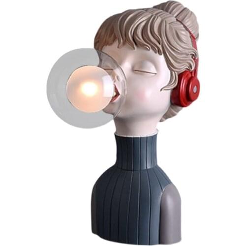 Nordic Decorative Table Lamp Bedroom Bedside Lamp Home Luxury Creative Fashion Dimming Small Table Lamp Resin Ornament