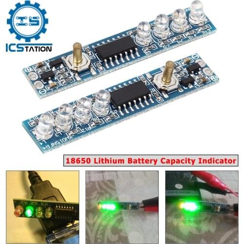 1S 2S 3S 4S Single 3.7V 18650 Lithium Battery Capacity Indicator Percent Power Level Tester LED Display Module for Lipo Battery