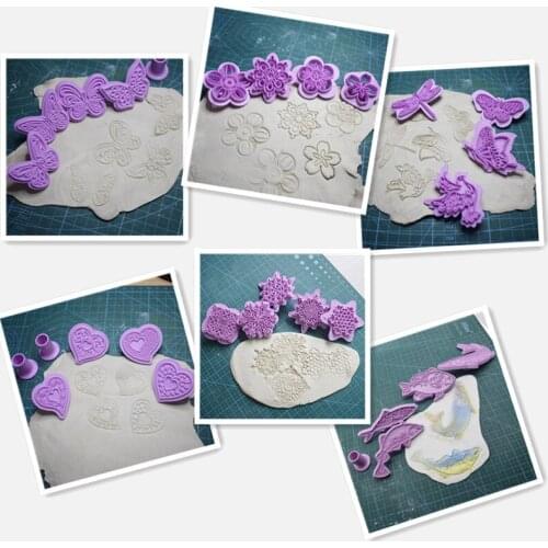 Polymer Clay Tool Embossing Plastic Stamp Mandala/snow/butterfly/flower Pattern Stammping Sheet Pottery Ceramic Texture Tools