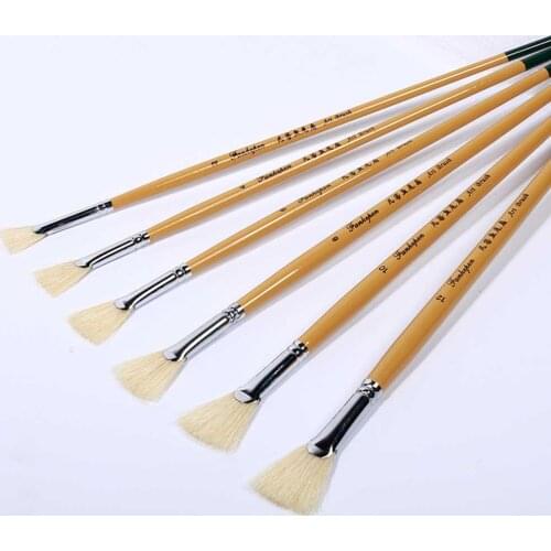 Paint Brush Fishtail Fan Shape Pen Oil Painting Brush Watercolour Pen Set