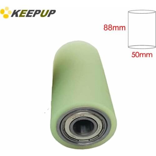 Furniture wheel.Diameter 50mm, length 88mm,PU polyurethane roller with bearing,Soft surface,Pipeline transmission Rubber wheel