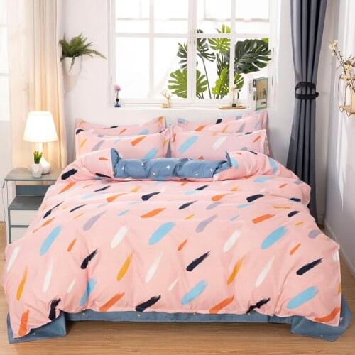 Novel Rainbow Rain Bedding Set Simple Duvet Cover Set Pillowcase Home Textile 2/3pcs Bed Linen King Queen Size Dropship