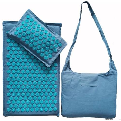 74*44cm Nature Linen Coconut Palm Massage Yoga Mat Sport Pillow Mat with Bag Lotus Spike Acupressure Mat Cushion Accupresure Mat