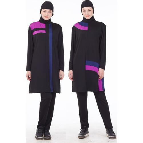 Swimwear Women Muslim 2 Piece Suit Arabic Islamic Swim Wear Burkini Hooded Hijab Swimsuit Modest Swim Surf Wear Sport Burkinis