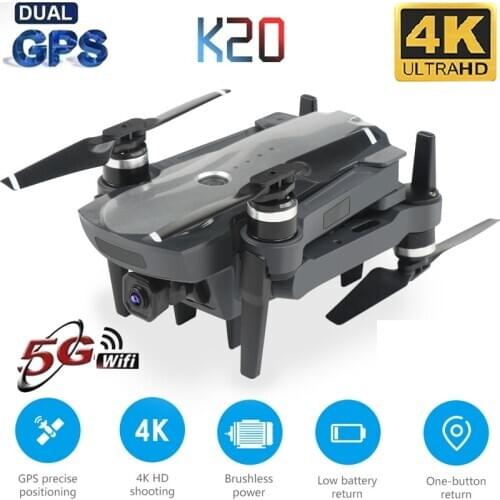 New GPS Drone K20 Brushless Motor With 4K HD Dual Camera 5G Wifi Professional Foldable Quadcopter 1800M Remote Control Distance