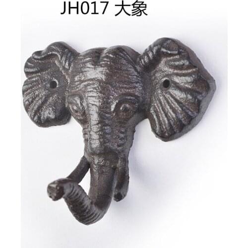 Cute Animal Iron Hook Cast Iron Strong Load-Bearing Single Hook Fashion Cool Wall Iron Pendant Wall Decoration