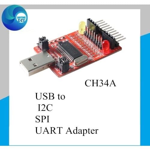 ALL IN ONE CH34A Multifunction USB to I2C/SPI/UART Adapter printing parallel port EPP/MEM USB to STC ISP download
