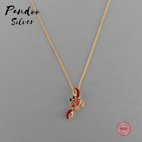 PANDOO Fashion Charm Pure 925 Silver Original 1:1 Copy, Sunny Beach Crab Pendant Necklace Female Luxury Jewelry Gifts