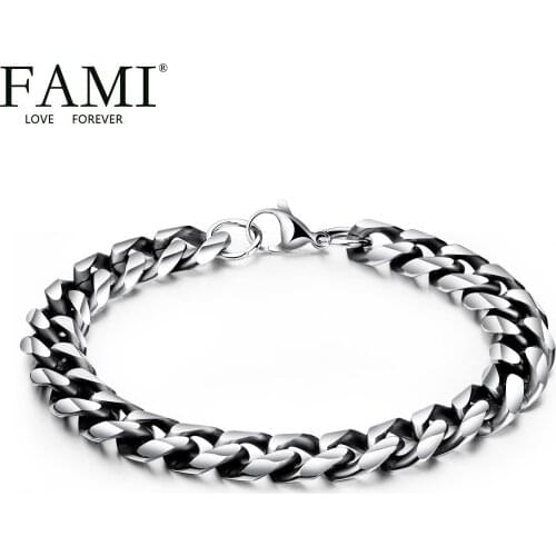 FAMI LINK BRACELETS trend titanium steel mens bracelet domineering personality stainless steel