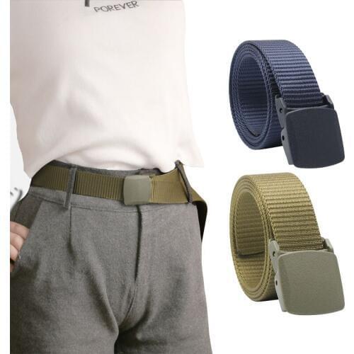 No metal Unisex belt Quality Canvas Automatic Buckle Men belt Wild Casual Pant Women belt Outdoor Tactical belt Sturdy waistban