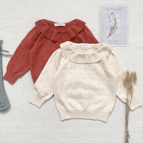 Autumn Winter Baby Kids Girls Long Sleeve Knit Sweater Baby Kids Girls Hollow Out Pullover Sweaters Childrens Clothes