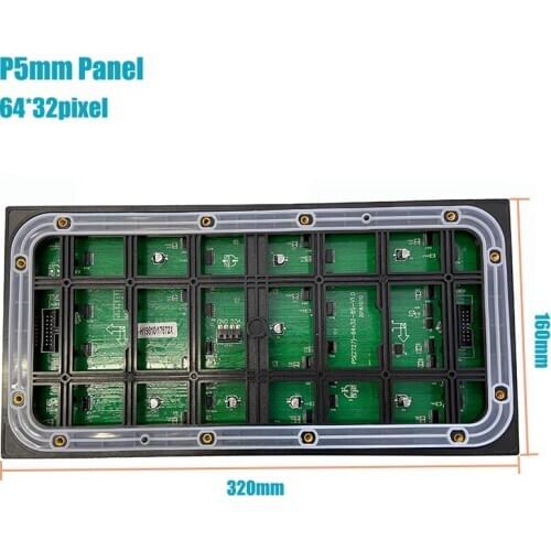P5mm 320x160mm 1/8scan SMD Full Color RGB LED Display Module High Quality 64x32dots 5mm Panel Screen HUB75 Display Video Wall