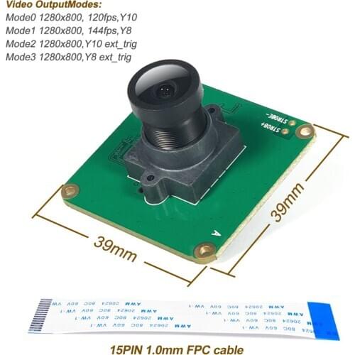 Raspberry Pi Industrial Camera OV9281 Monochrome Global Shutter Sensor 1MPixel Wide Angle Fisheye Lens for Pi 4B/3B+/CM3+/Zero W