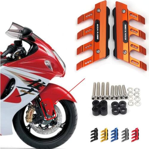 With Logo For SUZUKI HAYABUSA GSX1300R Motorcycle CNC Accessories Mudguard Side Protection Block Front Fender Anti-Fall Slider