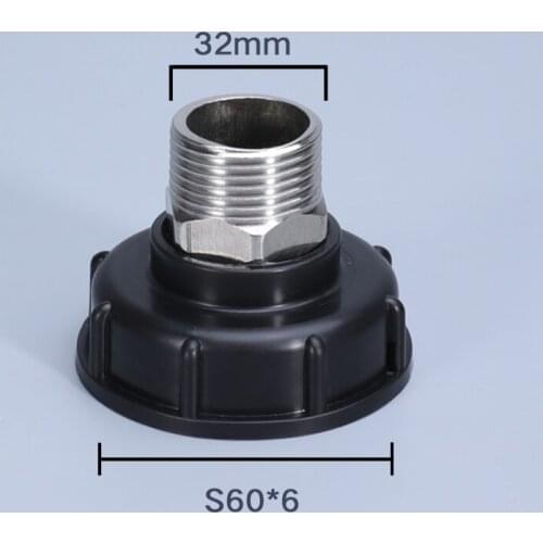 S60*6 Coarse Thread to 32MM Fine Thread Water Tank Adapter Thicken 1000L Water Tank Fitting Garden Hose Connector