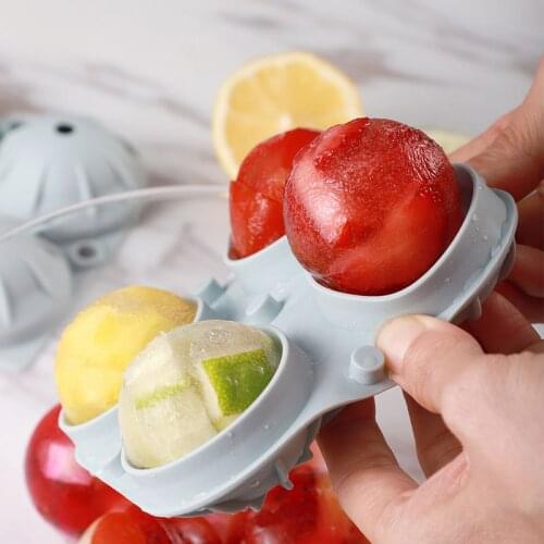 4 Grids Silicone Ice Ball Mold For Whiskey Cocktail Diy Ice Cube Maker Tray Summer Party Ice Cream Mold Bar Accessories