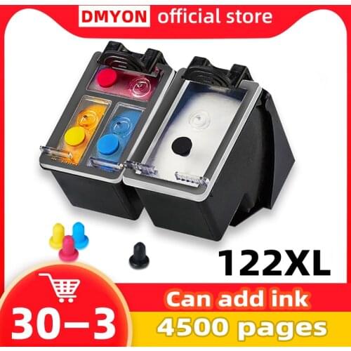 DMYON 122 XL Refill Ink Cartridge Replacement for HP 122 Deskjet 1000 1050 2000 2050 2510 3000 3054 4500 4630 4632 5530 Printer