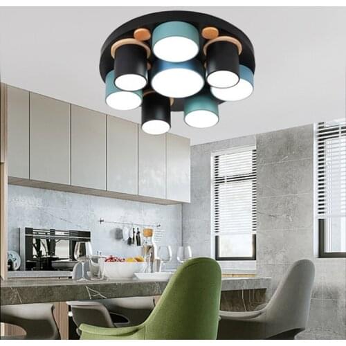 Nordic modern minimalist creative round LED ceiling lamp factory direct sales living room bedroom macaron lamp