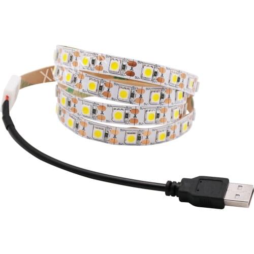 5V USB LED Strip 5050SMD LED Light Flexible 30CM 50CM 1M 2M 3M 5M White Warm For TV Desktop Background Lighting Night light