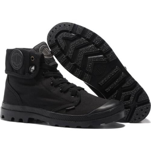 PALLADIUM Women Baggy Low Soldiers Boots Canvas Casual Shoes Fashion all black Sneakers Shoes Women Boots Size 36-39