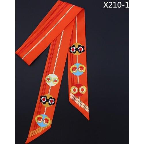 POBING Monster Eyes Print Women Small Silk Scarf Luxury Brand Bag Ribbons Fashion Head Scarf Hot Sale Long Scarves 120*5CM