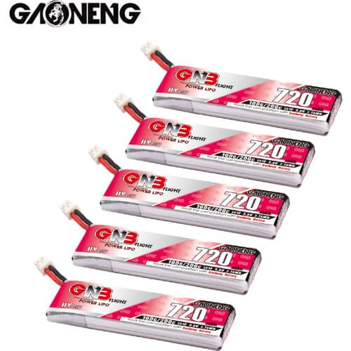 3PCS GAONENG GNB 1S 720mah 3.8V 100C HV Long Fly Time Lipo Battery for Quadcopter FPV Drone Helicopter Aircraft RC Drone