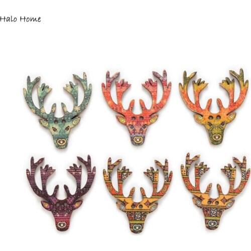 30pcs Indian Theme feather/arrow/Deer Wood buttons for Sewing Scrapbook Clothing Crafts Handwork Accessories Card DIY