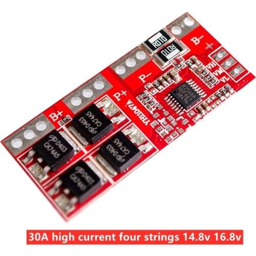 4 strings of lithium battery protection board 30A high current 4 strings without activation, automatic recovery 14.8V 16.8V