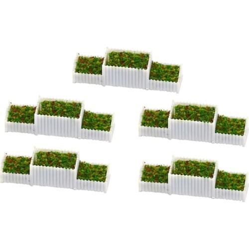 5 lot HO Scale 1/100 Flower Beds Plant Model for Parking Building Layout