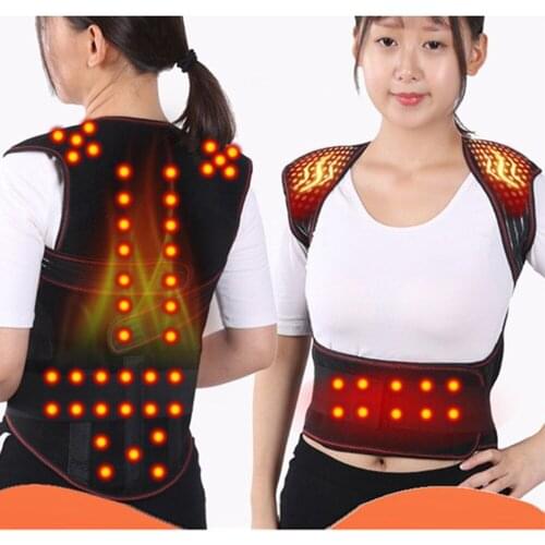 Built-in 62pcs magnets Tourmaline Self-heating Magnetic Therapy Waist Back Shoulder Posture Corrector Spine Lumbar Brace Back
