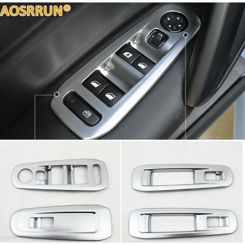 AOSRRUN Car Accessories ABS Windows nt decoration sequins Cover ABS Chrome plate For Peugeot 308 T9 2015 2016 2017