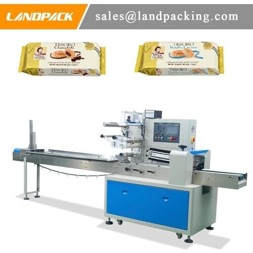 Automatic Multifunction Sandwich Cake Biscuits Pillow Bag Horizontal Flow Wrap Machine