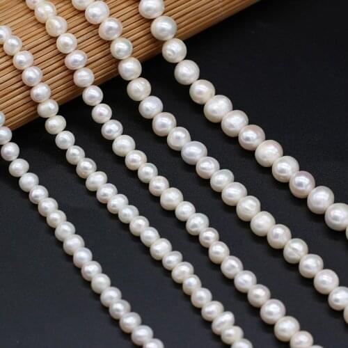 Wholesale AA Real Pearl Beads White Round Natural Freshwater Pearls Loose Beads for Jewelry Making DIY Bracelet Necklace 14