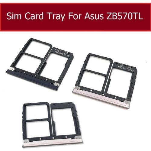 SIM Memory Card Tray Holder For Asus Zenfone MAX Plus ZB570TL Sim Card Memory Reader Slot Adapter Replacement Parts