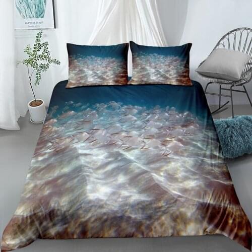 Sandy Beach Bedding Set Single Twin Full Queen King Size Seaside Coconut Tree Bed Set Children Bedroom Duvetcover 007