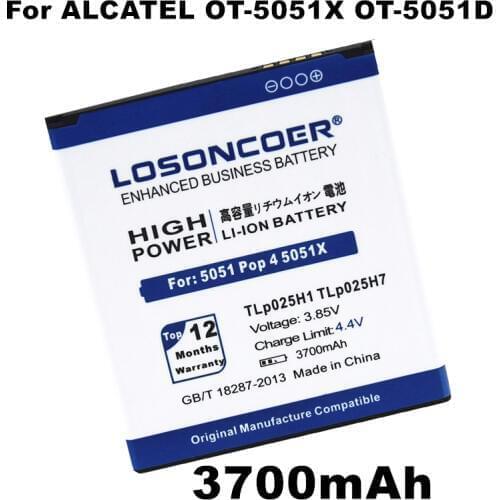LOSONCOER 3700mAh TLP025H1 TLP025H7 For Alcatel OneTouch POP 4 OT-5051X OT-5051D 5051M 5051X 5051D 5051J Battery+Quick Arrive