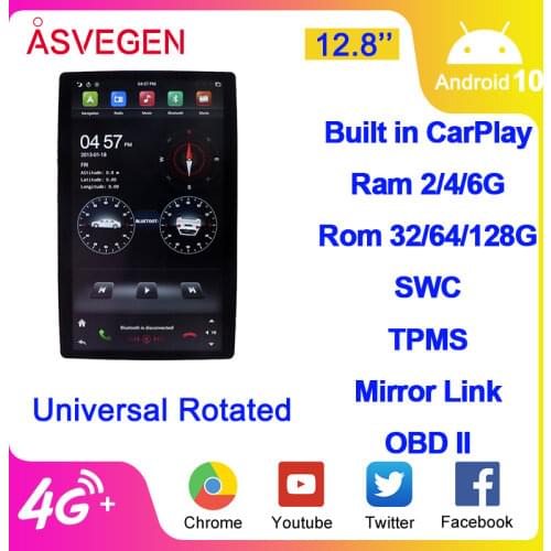 PX6 12.8" Universal Rotated Screen Radio Player With 4G 64G Multimedio Video Stereo GPS Navigation Player