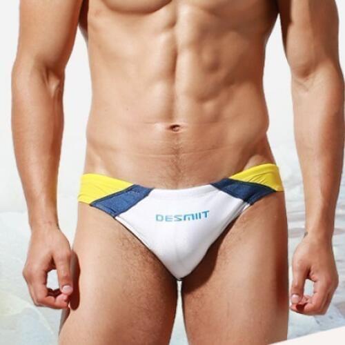 Sexy Patchwork Swimwear Gay Mens Swim Briefs Men Swimsuit Bikini Swimming Trunk Sunga Beach Surf Bathing Suit Sport Short