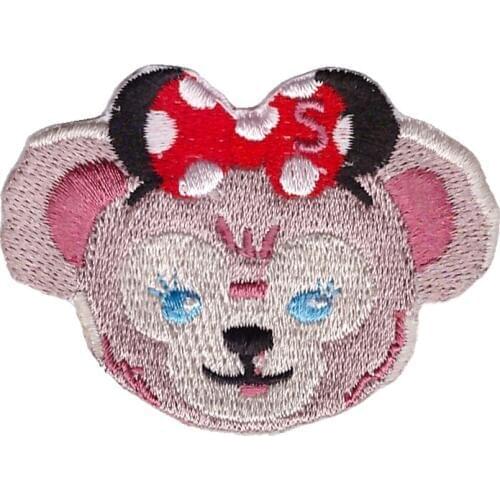 The beauty of bear Embroidery patch printed polyester ribbon 10 pieces, DIY handmade materials, wedding gift wrap