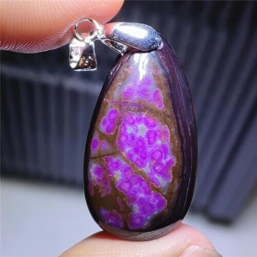 Genuine Natural Purple Sugilite South Africa Pendant 29x16x7mm Water Drop Women Men Reiki Stone Fashion Necklace AAAAA