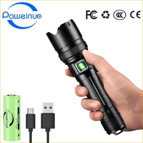 Paweinuo High Power Led Flashlight Torch Light XHP99 Usb Waterproof Rechargeable Tactical Flashlight 18650 Powerful LED Lantern