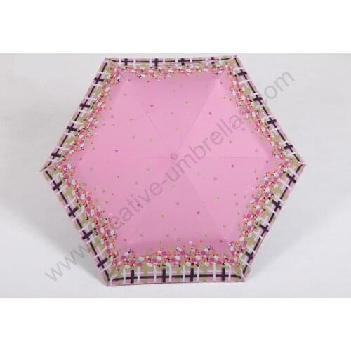 2pcs/lot three fold 210T pongee 4 times black coating anti-uv umbrella alloy fiberglass falling leaves shopping parasols